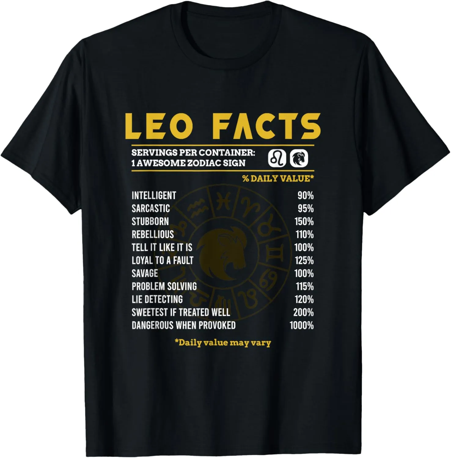 Leo Facts Funny Horoscope Astrology Zodiac Sign T-Shirt