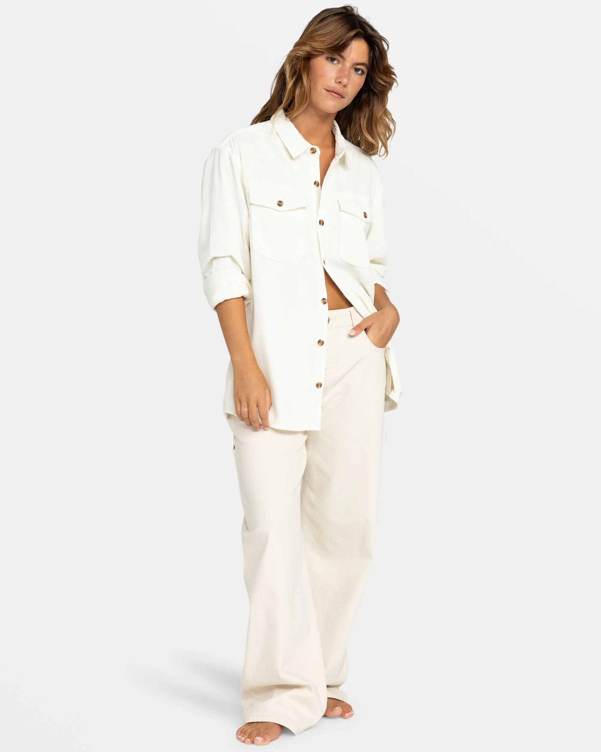 Let It Go Long Sleeve Shirt - Egret