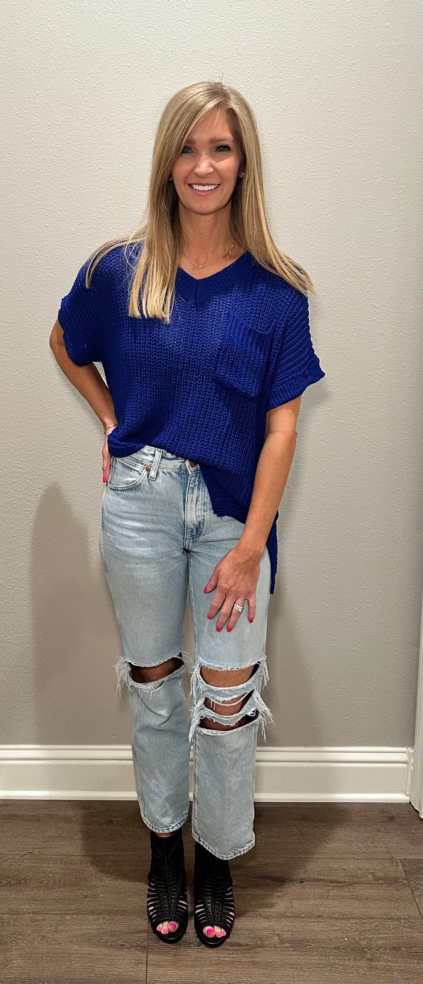 Lightweight Knit Pocket Sweater Top - 3 COLORS