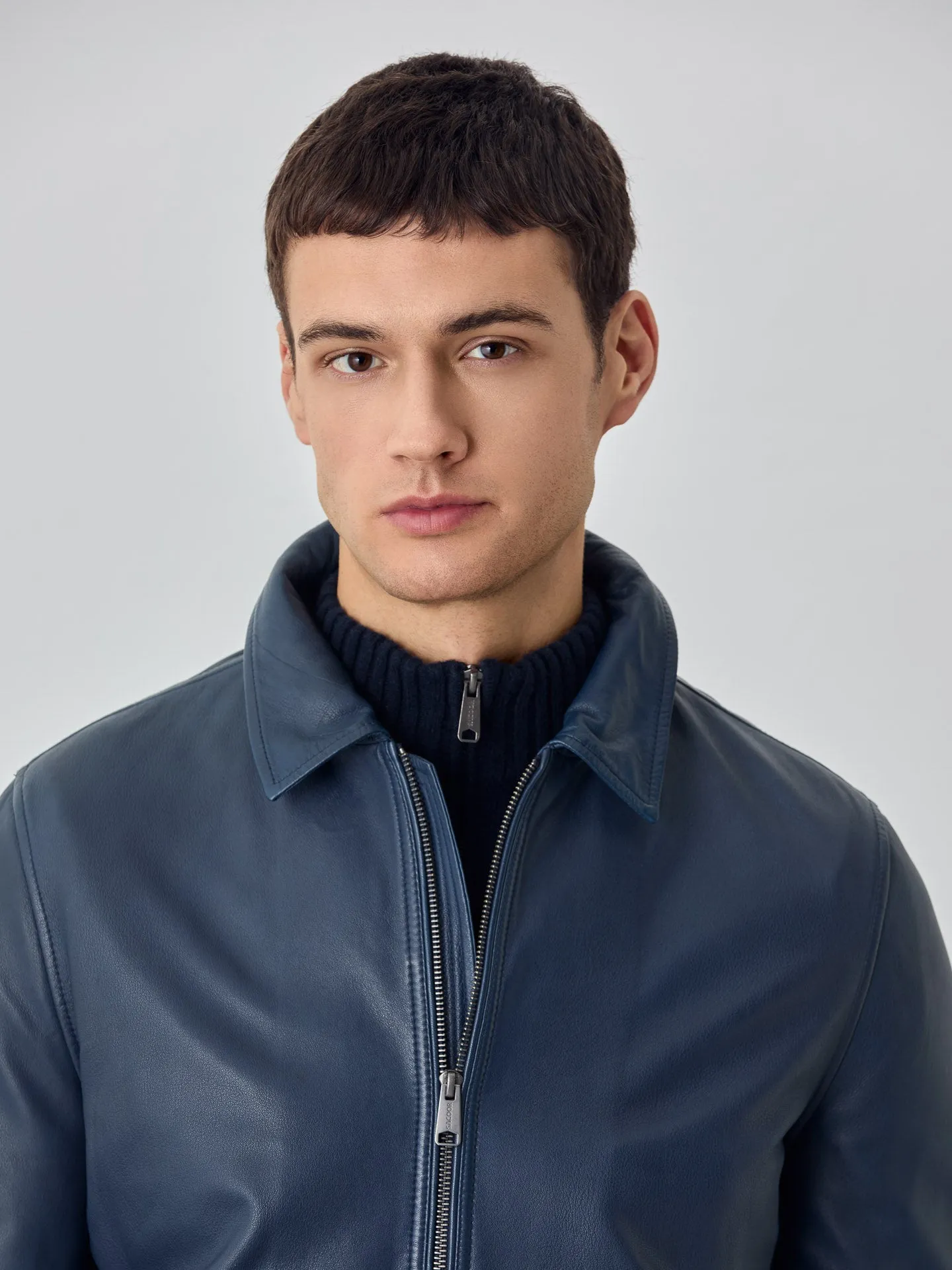 Machine Washable Half-Zip Sweater With Long Sleeves In Lambswool