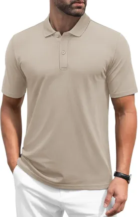 MAGCOMSEN Mens Polo Shirt Short Sleeve Golf Polo Shirt Cotton Pique Tennis Polo Shirt Lightweight Casual Shirt