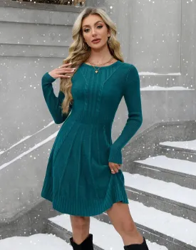 Maisolly Sweater Dress Pullover Tunic Long Sleeve Flare Dress