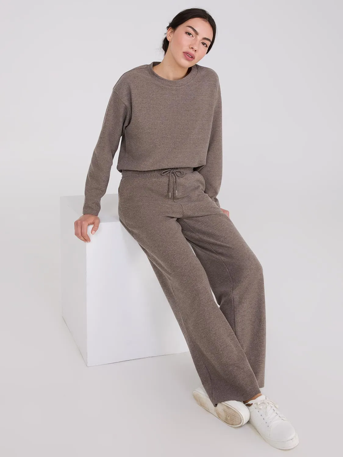Melange Brushed Ribbed Pants