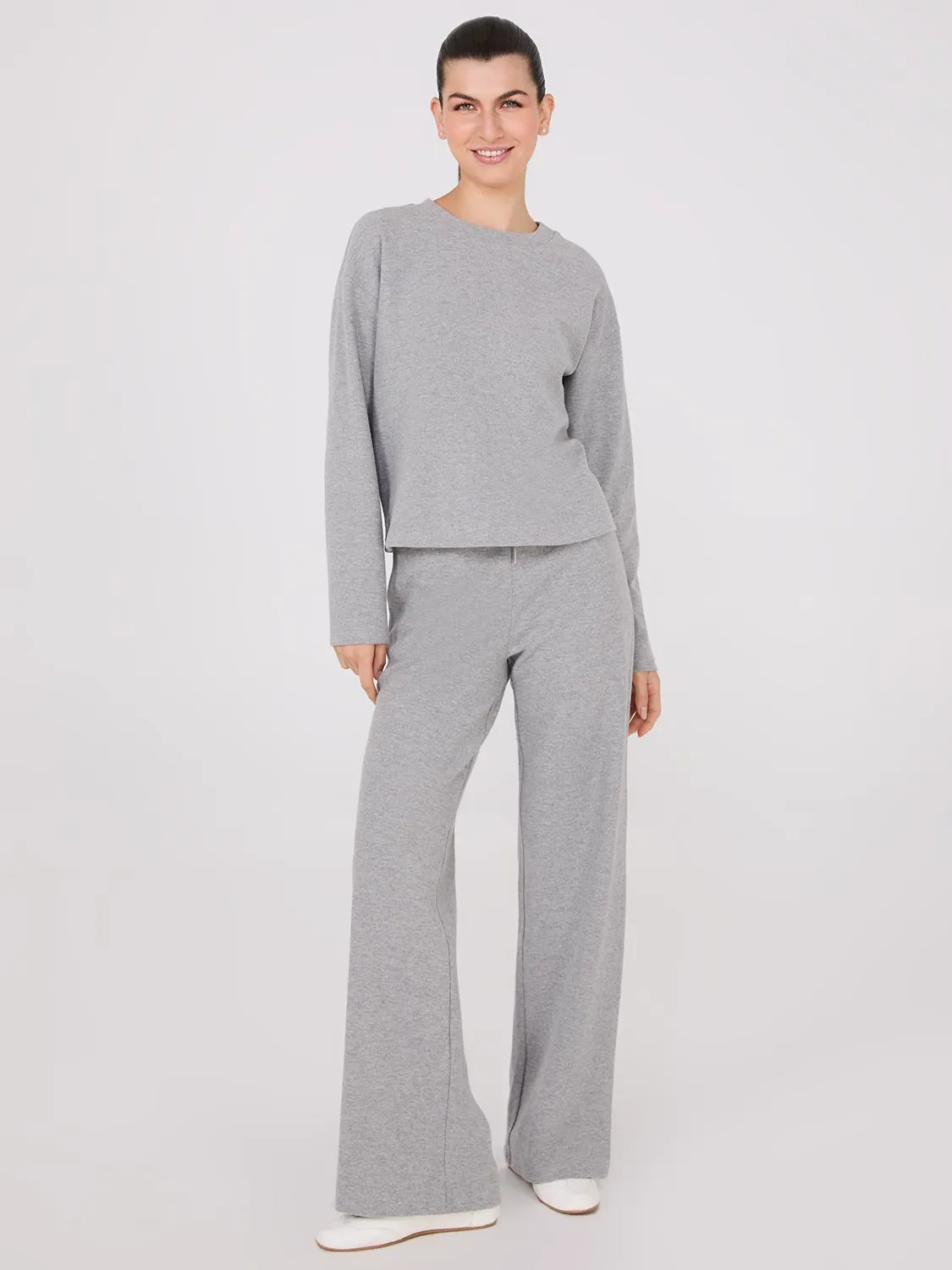 Melange Brushed Ribbed Pants