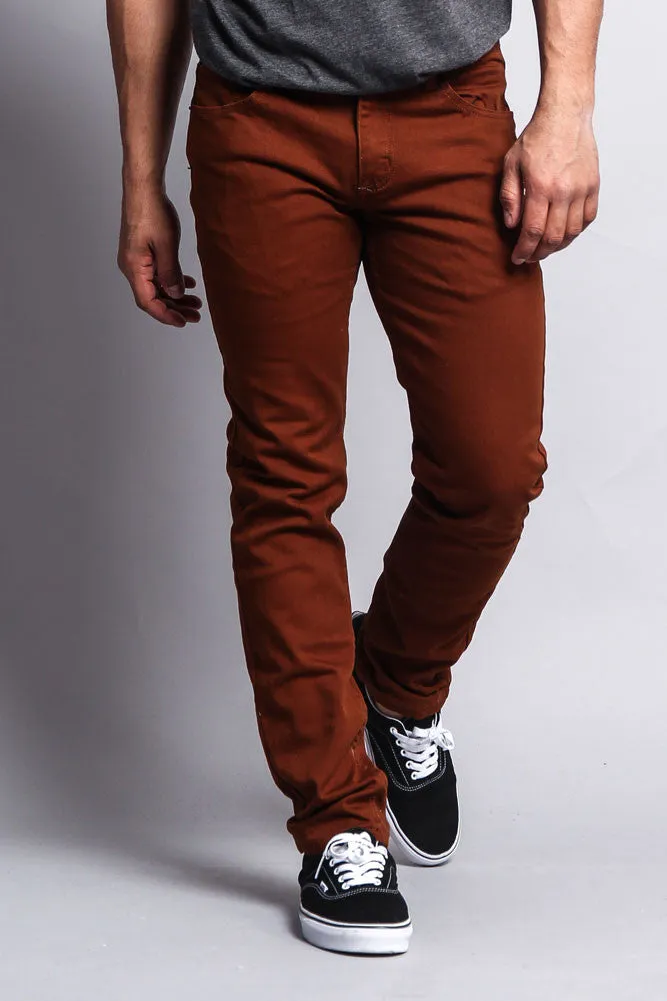 Men's Essential Skinny Fit Colored Jeans (Mocha)