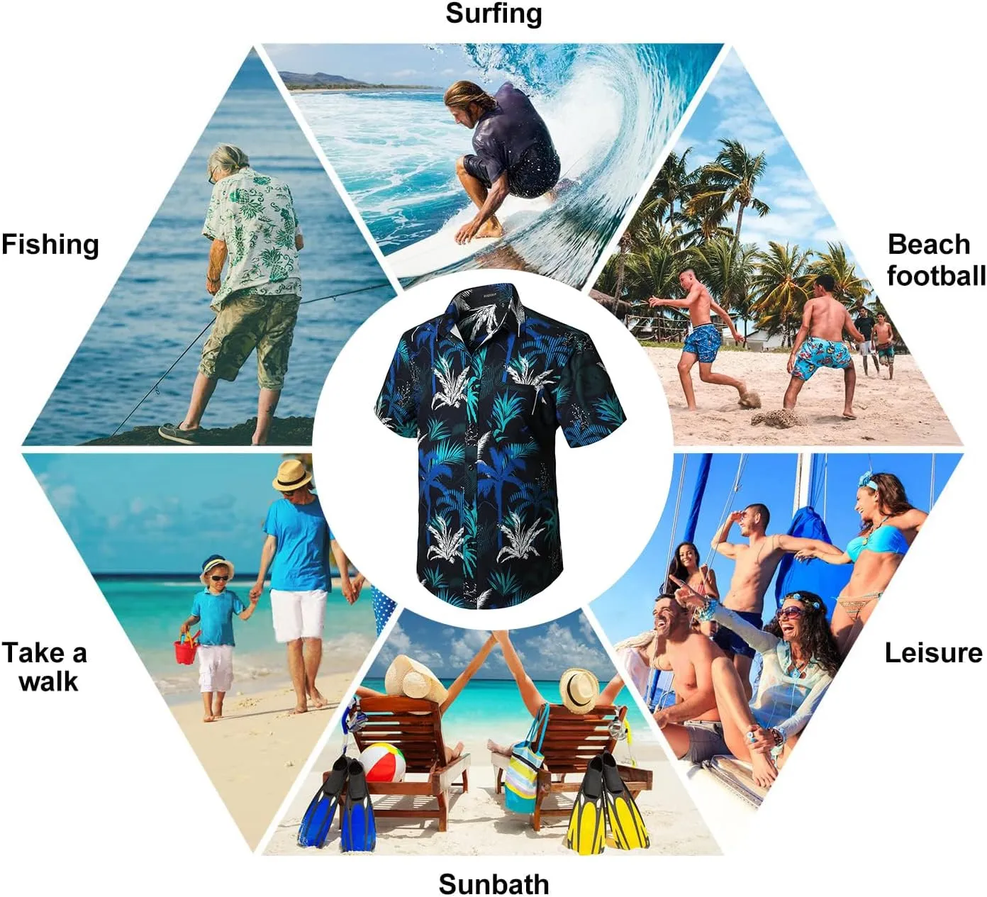 Men's Hawaiian Shirts Short Sleeve Floral Tropical Aloha Shirt Casual Summer Button Down Holiday Beach Shirt with Pocket