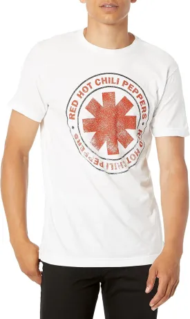 Men's Official Red Hot Chili Peppers Distressed Outlined Logo T-Shirt