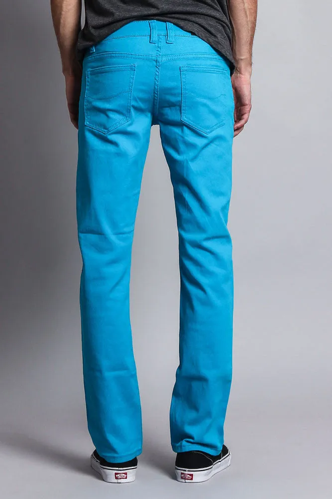 Men's Slim Fit Colored Jeans (Turquoise)
