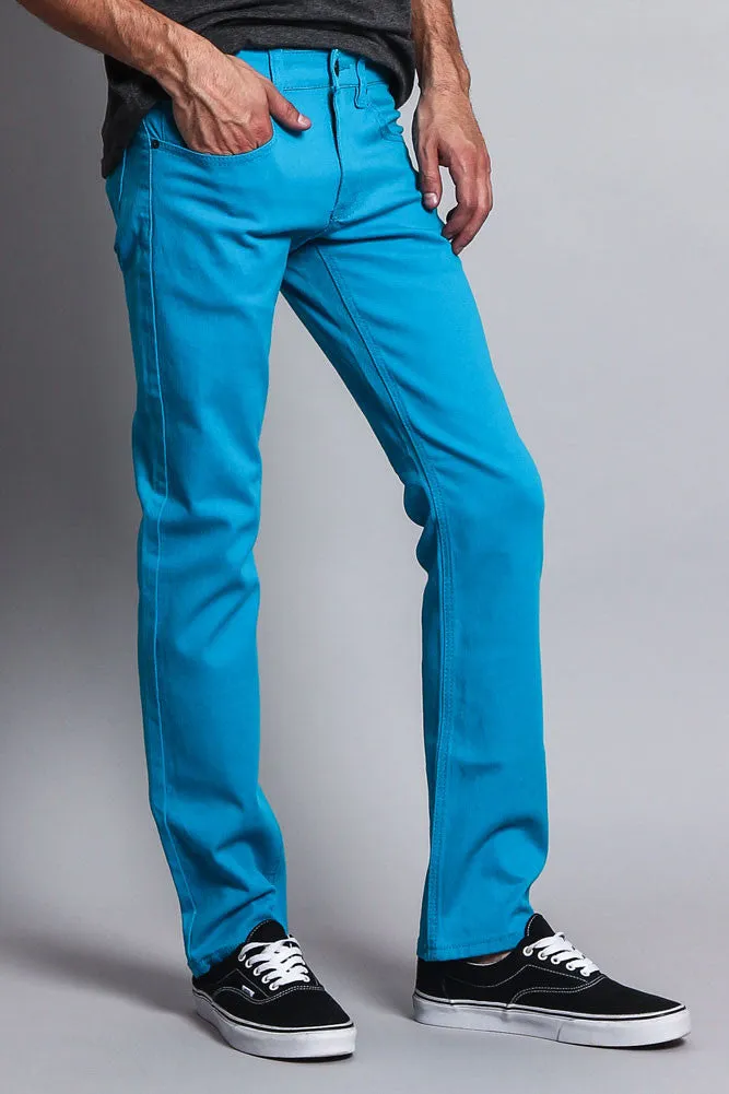 Men's Slim Fit Colored Jeans (Turquoise)