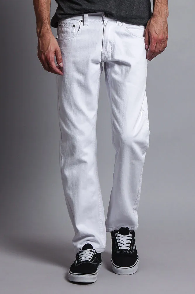 Men's Slim Fit Colored Jeans (White)