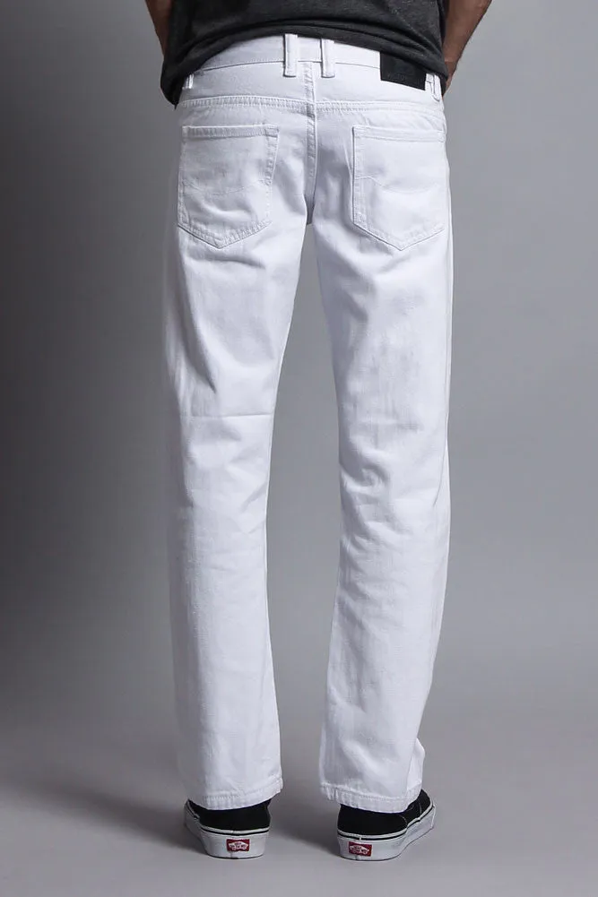 Men's Slim Fit Colored Jeans (White)