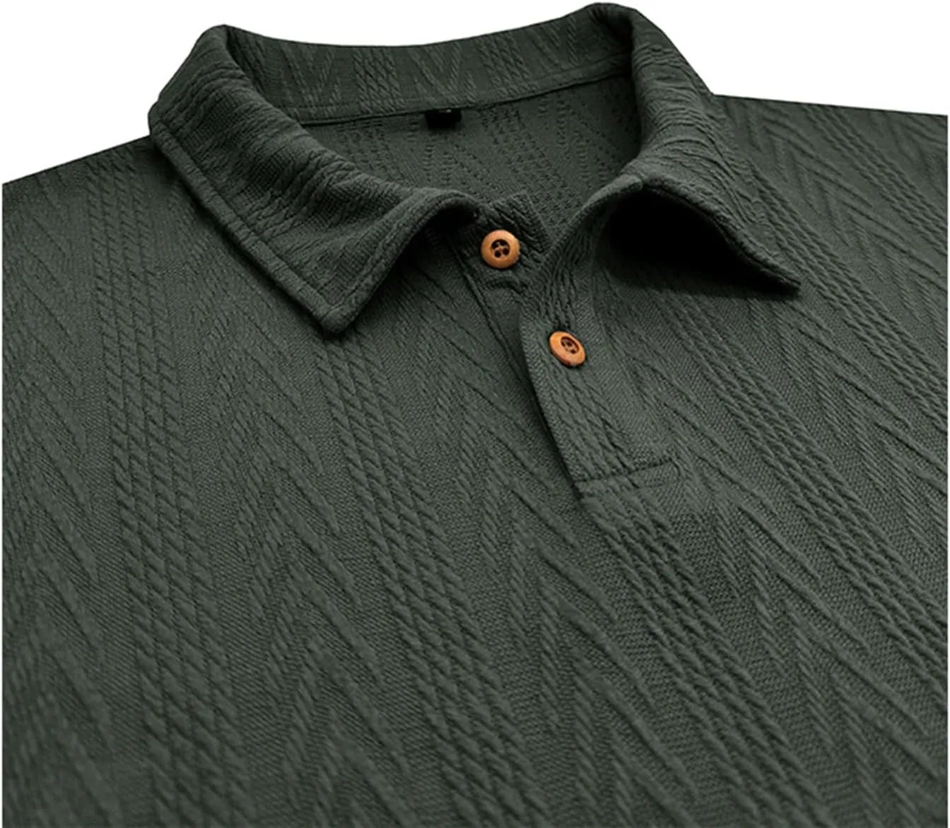 Men's Textured Knit Polo Shirt Short Sleeve Casual Golf Shirt Summer Vacation Button Beach Knit Collared Tops