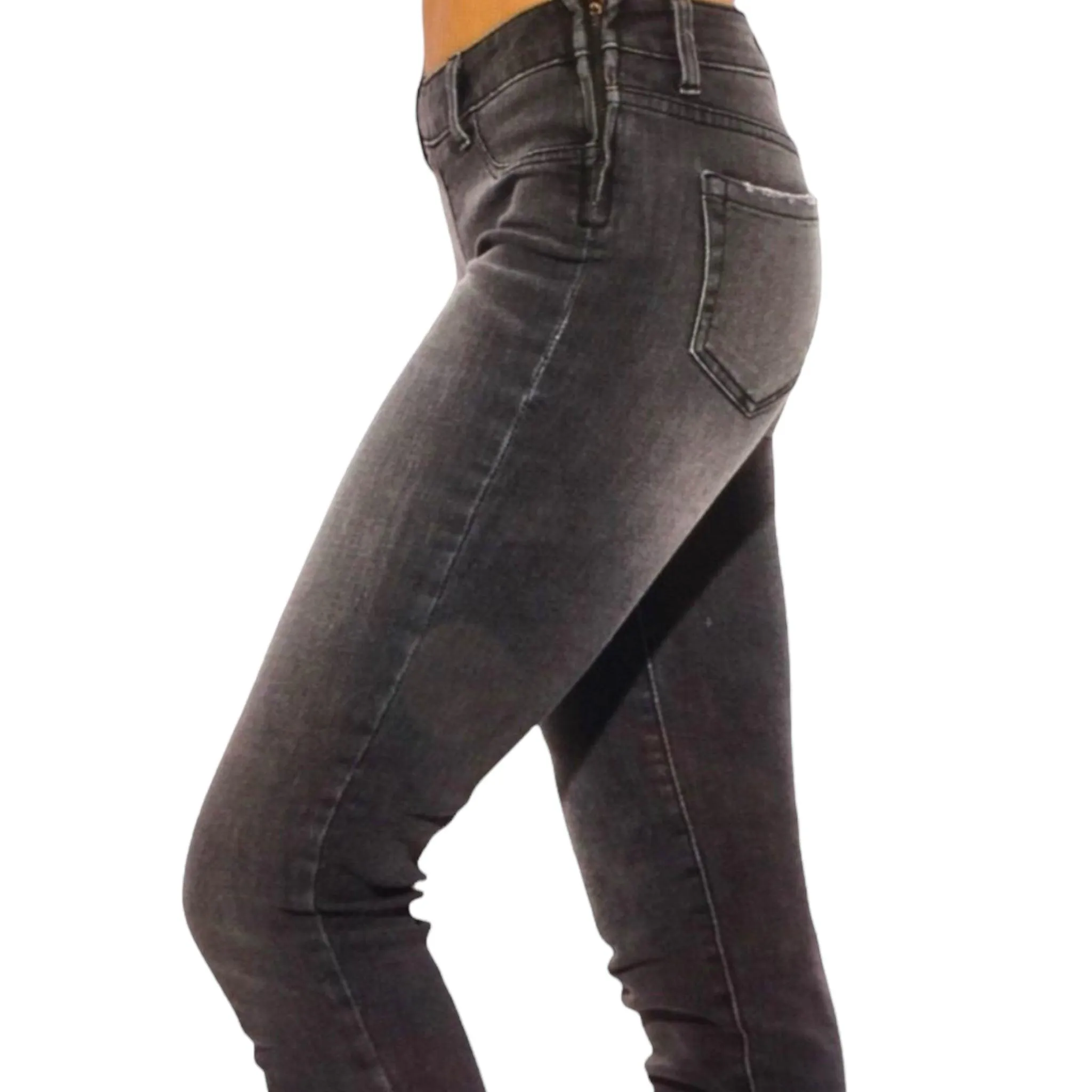 Mid Rise Denim Black Skinny Jeans