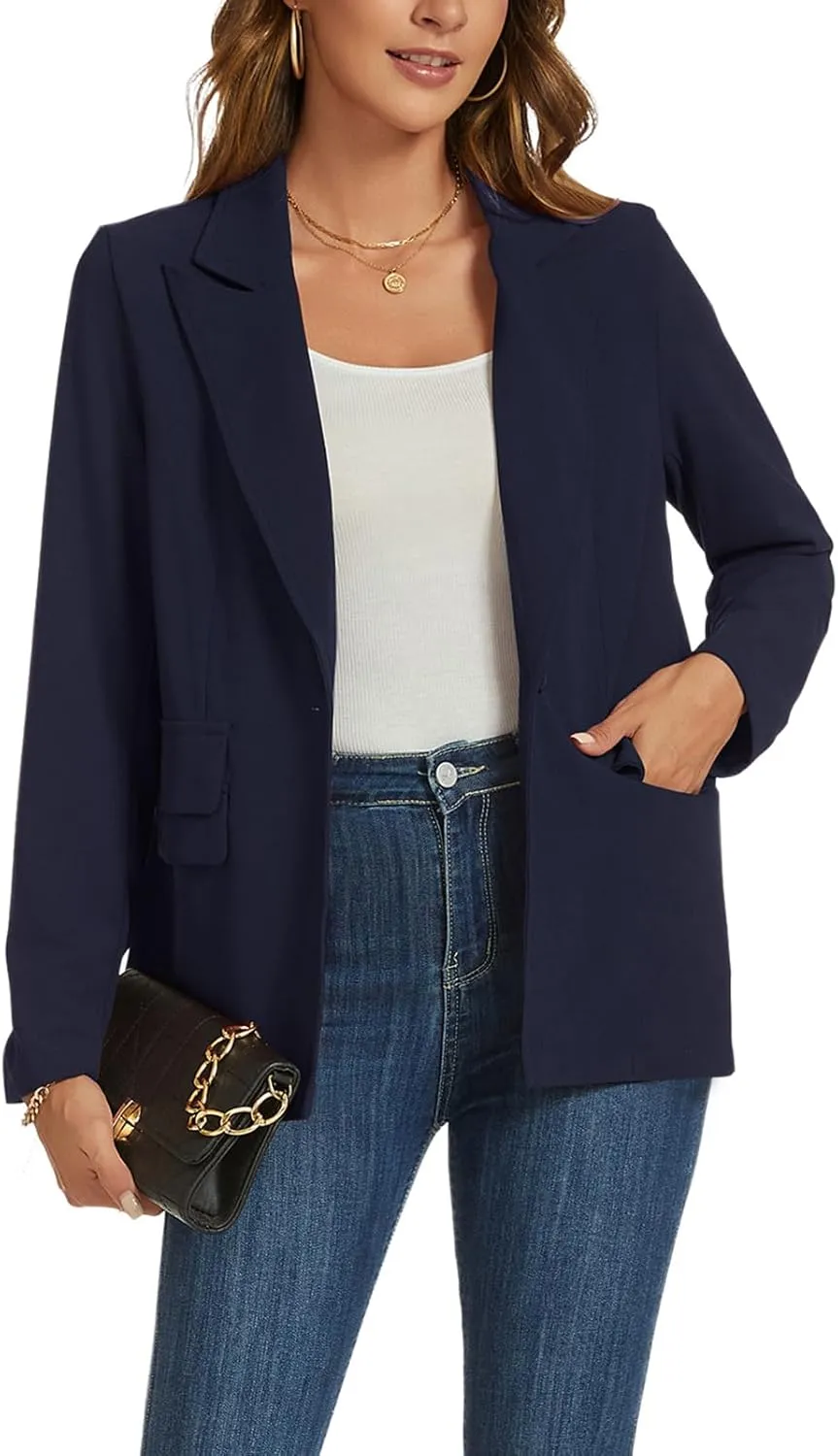 MINTLIMIT Blazers for Women Long Sleeve Notched Lapel Button Business Casual Blazer Work Office Blazers Jacket with Pockets