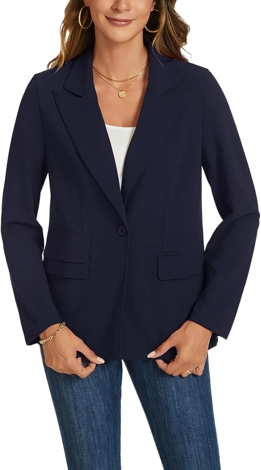 MINTLIMIT Blazers for Women Long Sleeve Notched Lapel Button Business Casual Blazer Work Office Blazers Jacket with Pockets