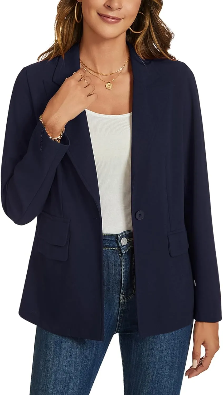 MINTLIMIT Blazers for Women Long Sleeve Notched Lapel Button Business Casual Blazer Work Office Blazers Jacket with Pockets