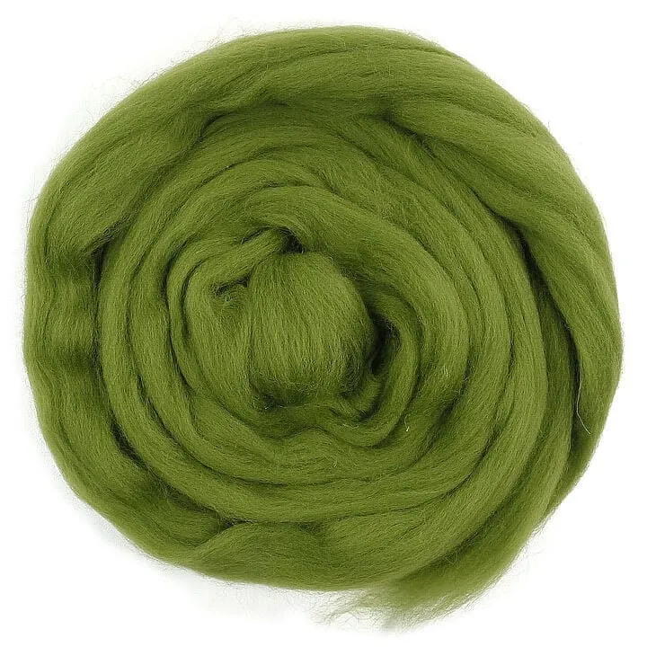 Moss - Merino Wool Top Roving - 50 gram (1.75 oz) Ball - Color 632