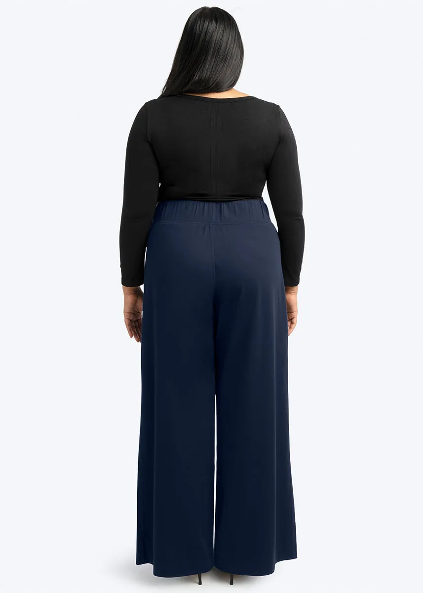 Multitasker Wide Leg Pant - Oxford Navy