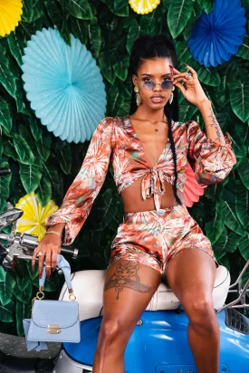 Orange Starburst Short Set