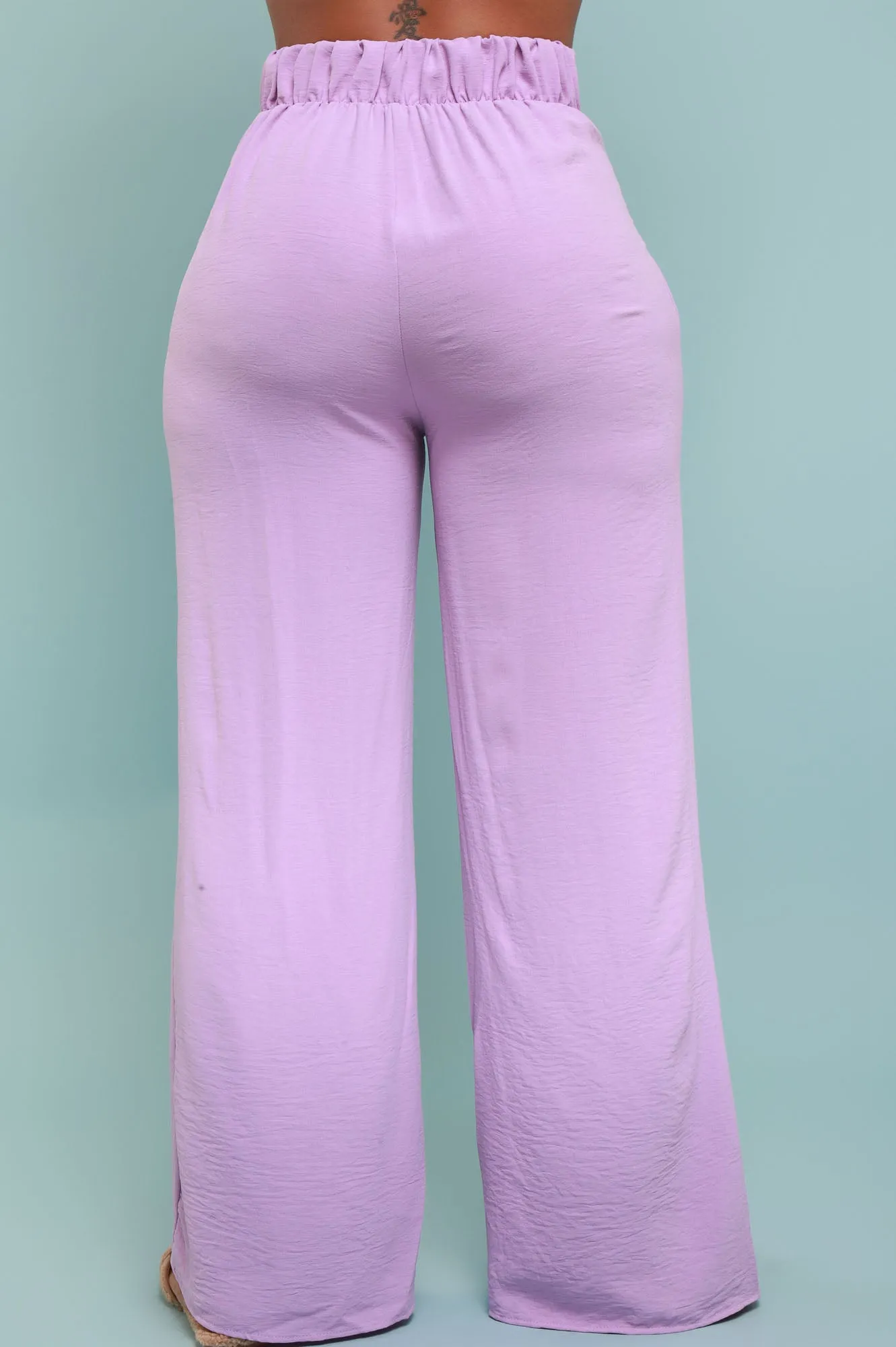 Pamper Me High Rise Wide Leg Pants - Lavender