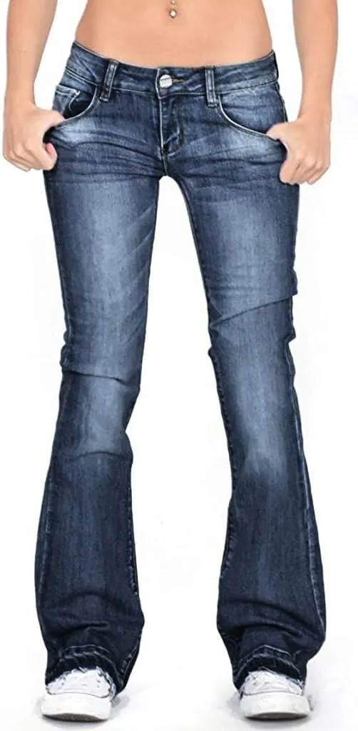 Pants Mid Denim Womens Pants Trousers Casual Waisted Lace Jeans Up Women's Jeans Pants Jeans for Women Trendy Plus