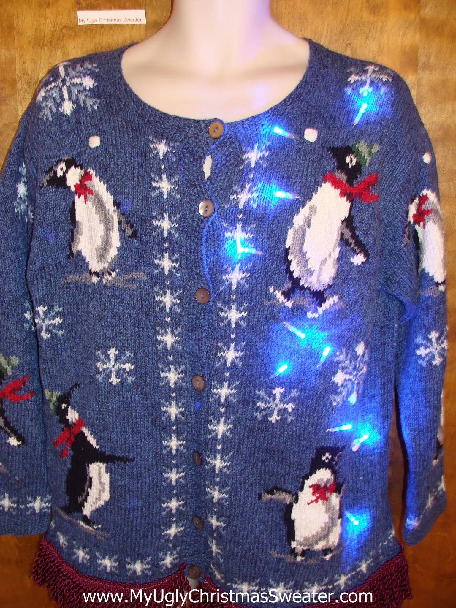 Penguin Party Light Up Ugly Xmas Sweater