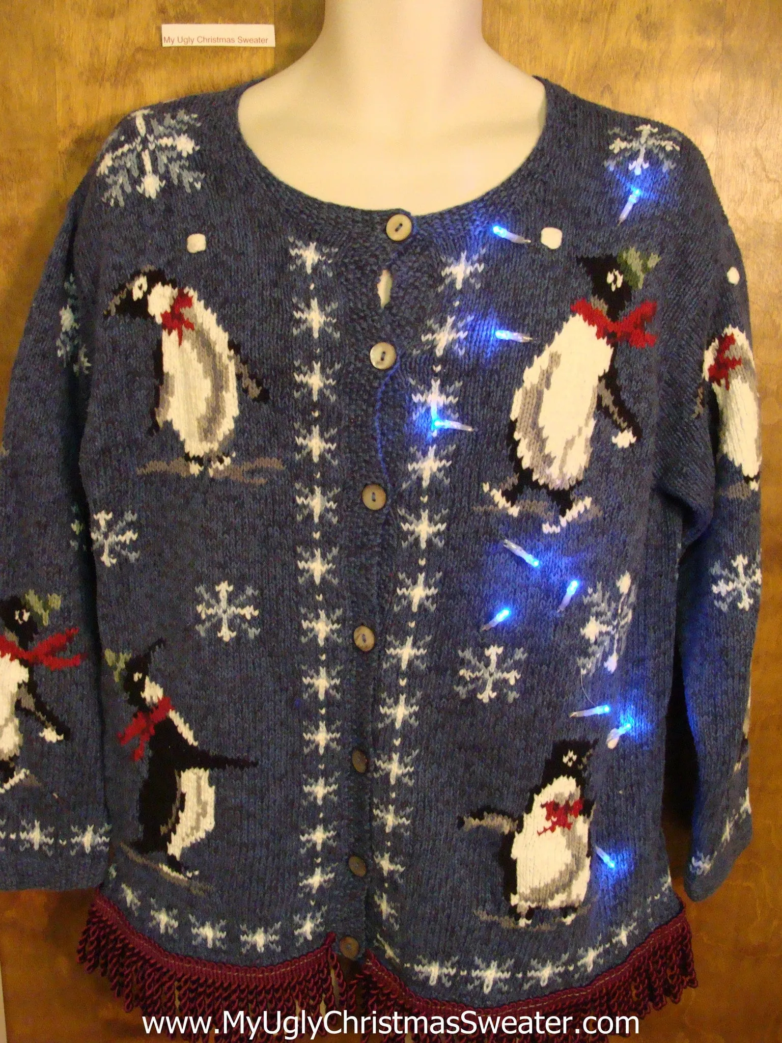 Penguin Party Light Up Ugly Xmas Sweater