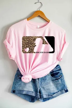 Pink Baseball Home Run Graphic T-shirt
