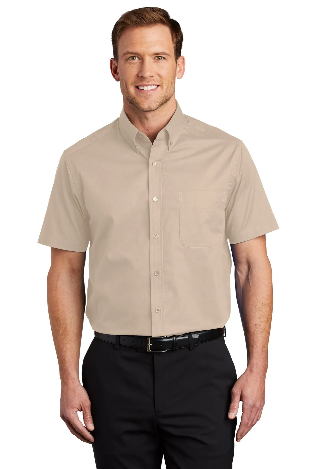 Port Authority Short Sleeve Easy Care Custom Shirts, Stone