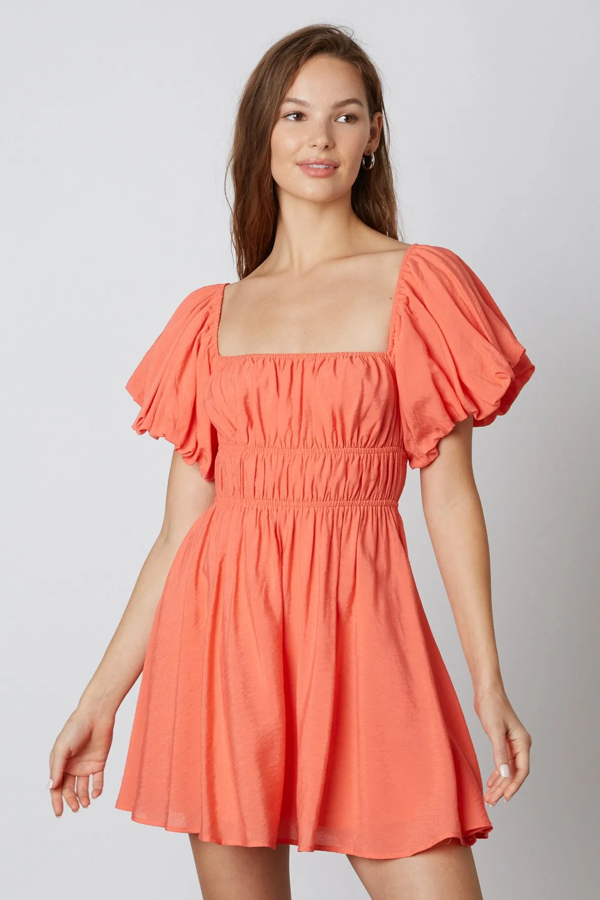Puff Sleeve Mini Dress