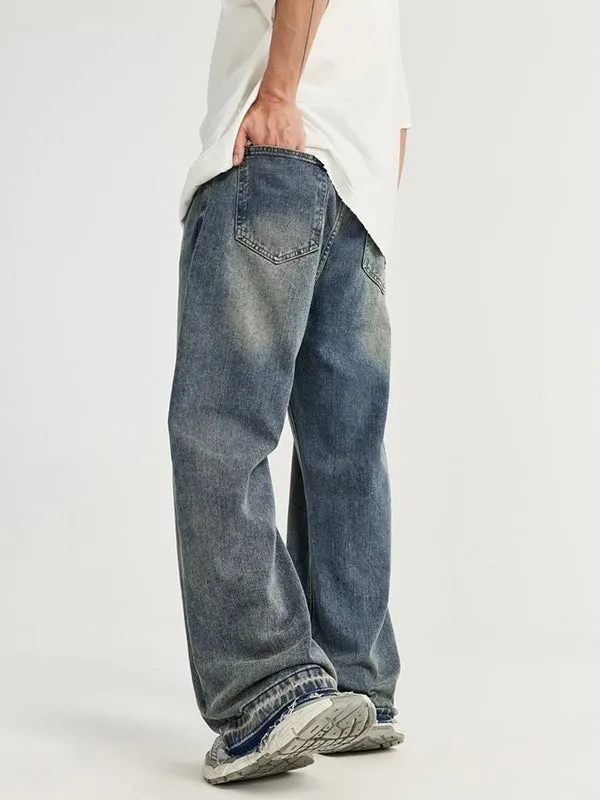 Raw Hem Wide Leg Jeans