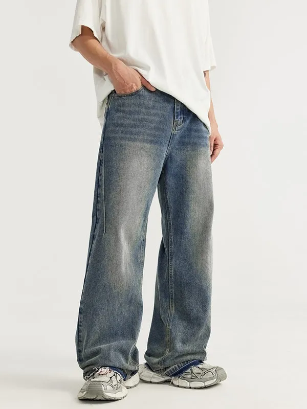 Raw Hem Wide Leg Jeans