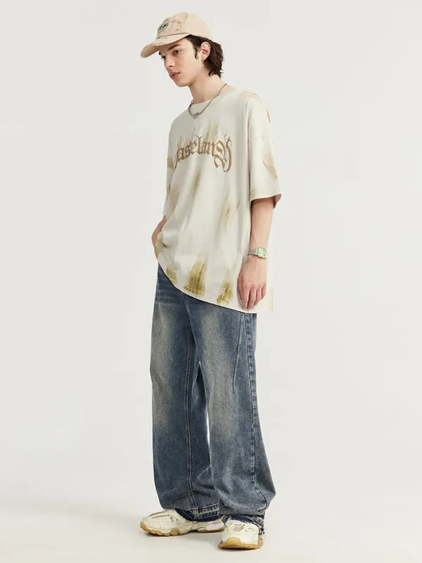 Raw Hem Wide Leg Jeans