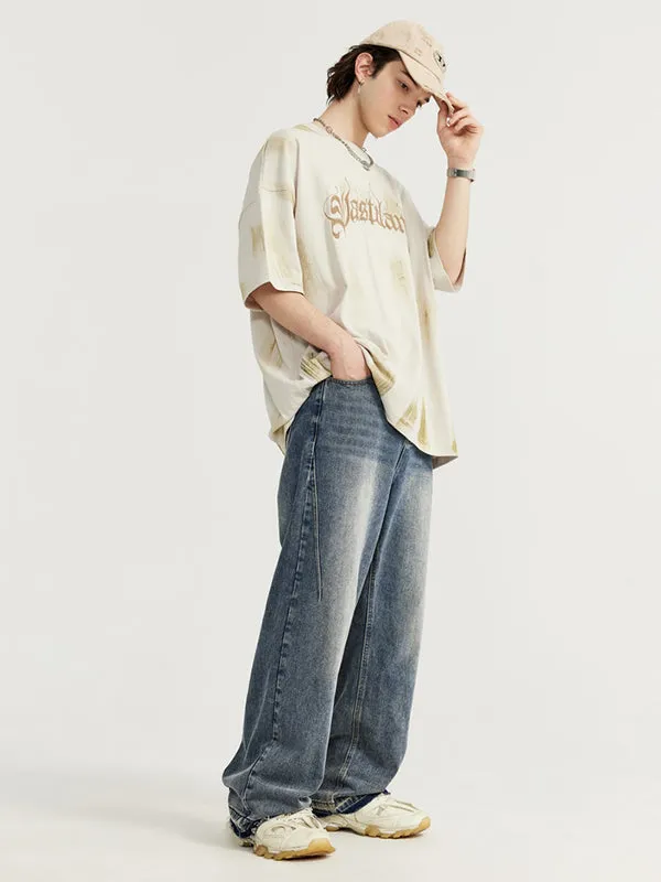 Raw Hem Wide Leg Jeans