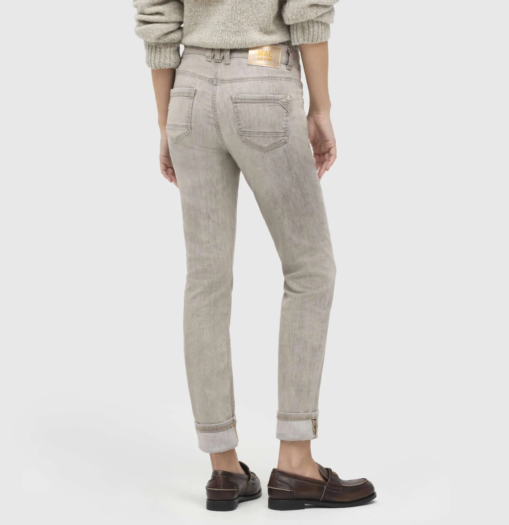 RICH SLIM Jeans in Beige Colored Wash