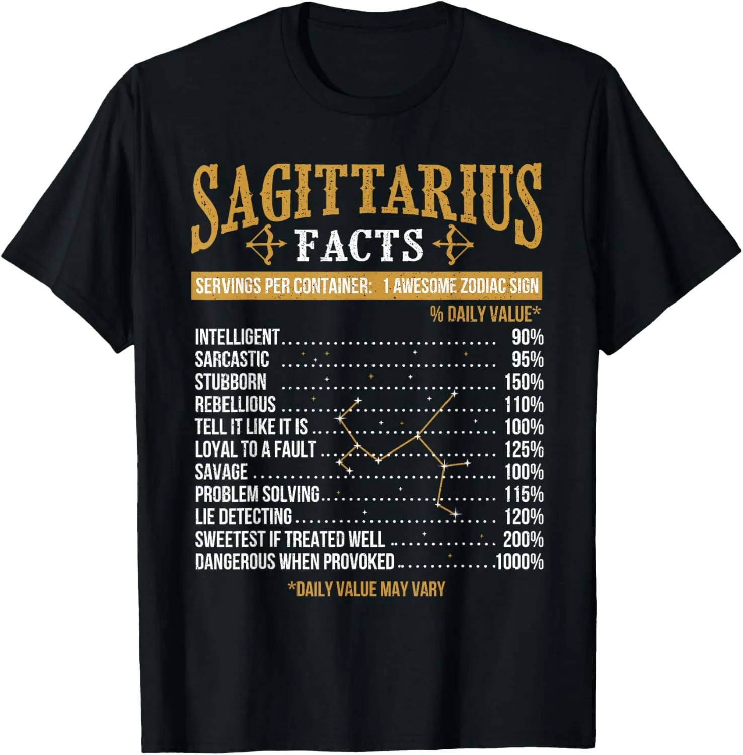 Sagittarius Facts - Zodiac Sign Astrology Symbol Horoscope T-Shirt
