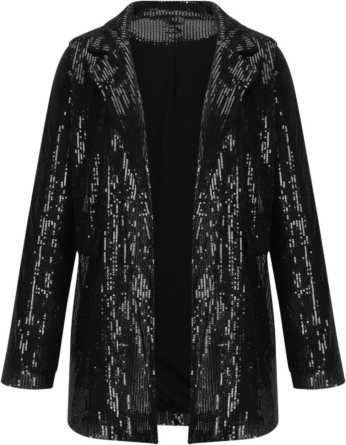 Sequin Blazer for Women Sparkly Jacket Cardigan Open Front Blazer Plus Size Outerwear Formal Jacket for Evening Gown