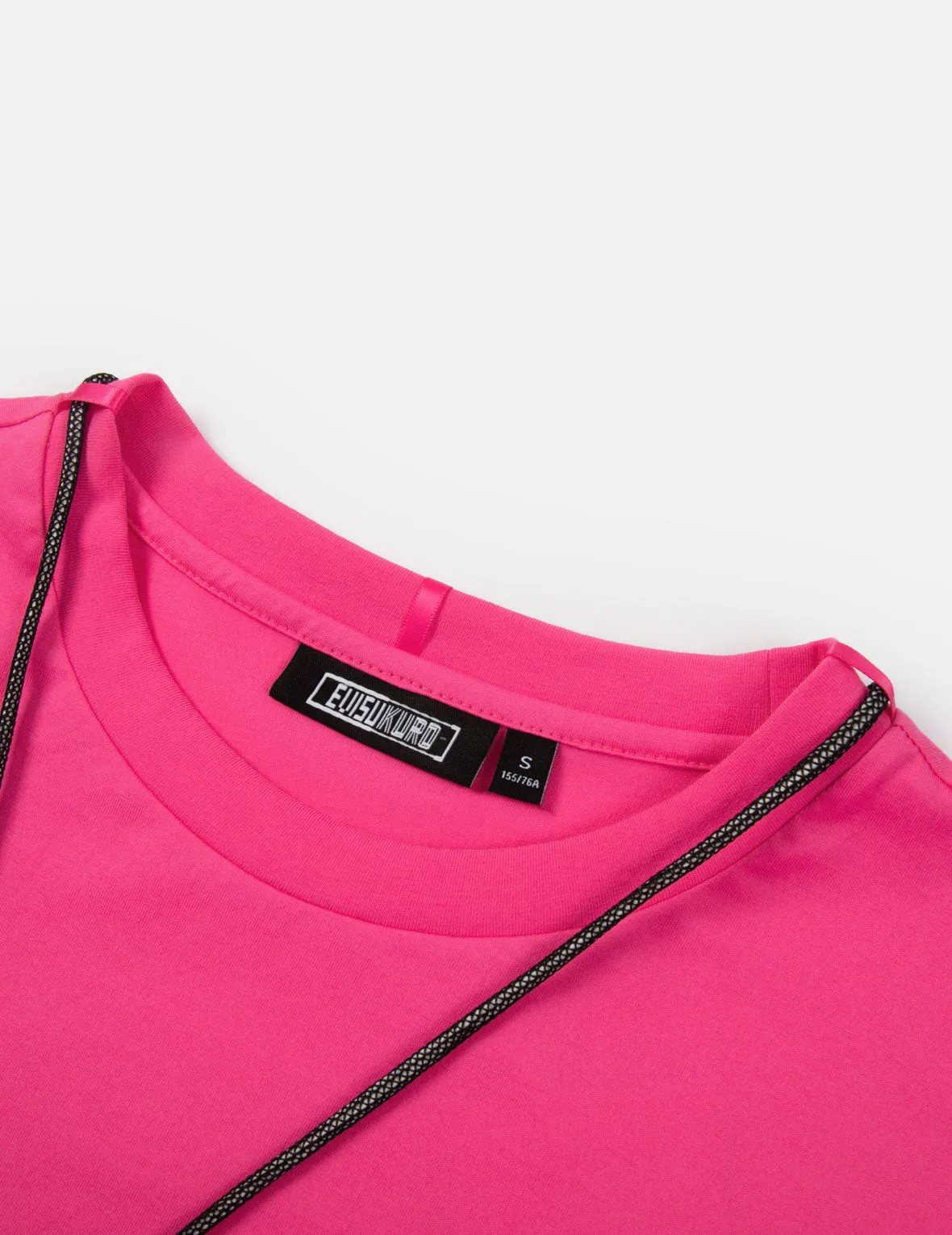 Slogan Print T-shirt With a Detachable Pouch