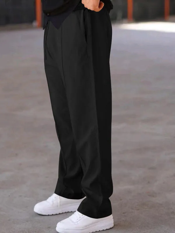 Solid Color Loose Straight Wide Leg Pants