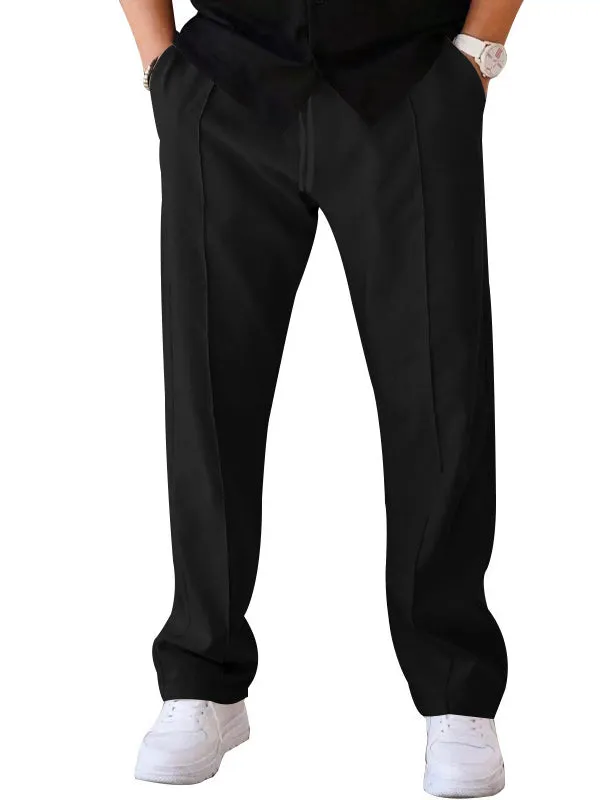 Solid Color Loose Straight Wide Leg Pants