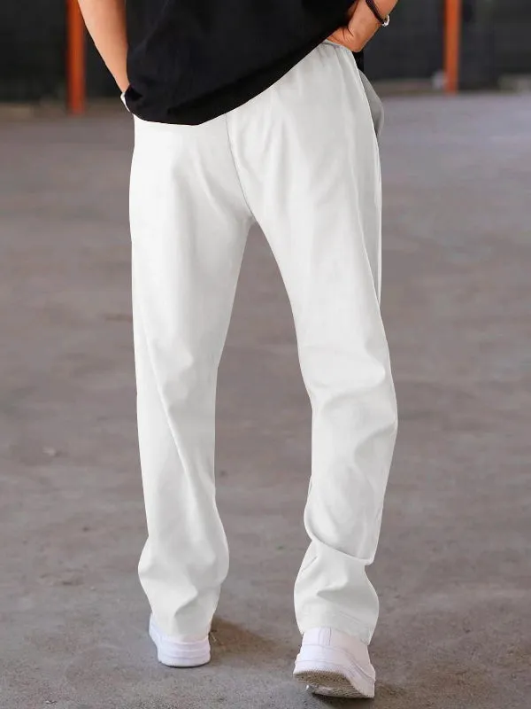 Solid Color Loose Straight Wide Leg Pants