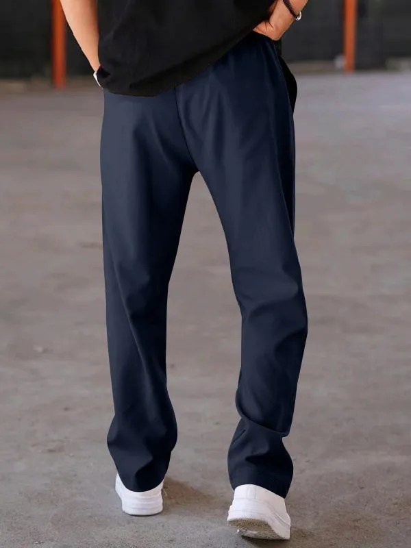 Solid Color Loose Straight Wide Leg Pants