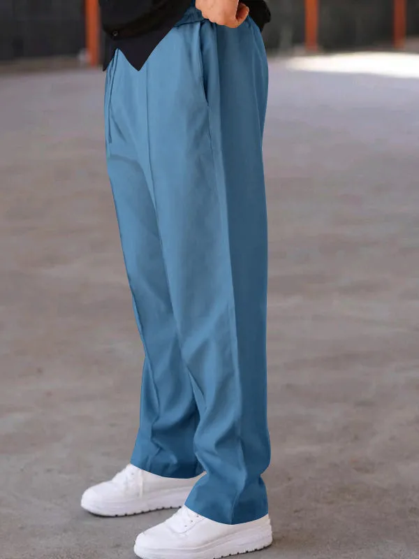 Solid Color Loose Straight Wide Leg Pants
