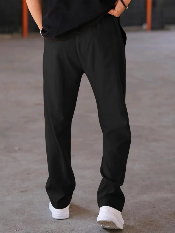 Solid Color Loose Straight Wide Leg Pants