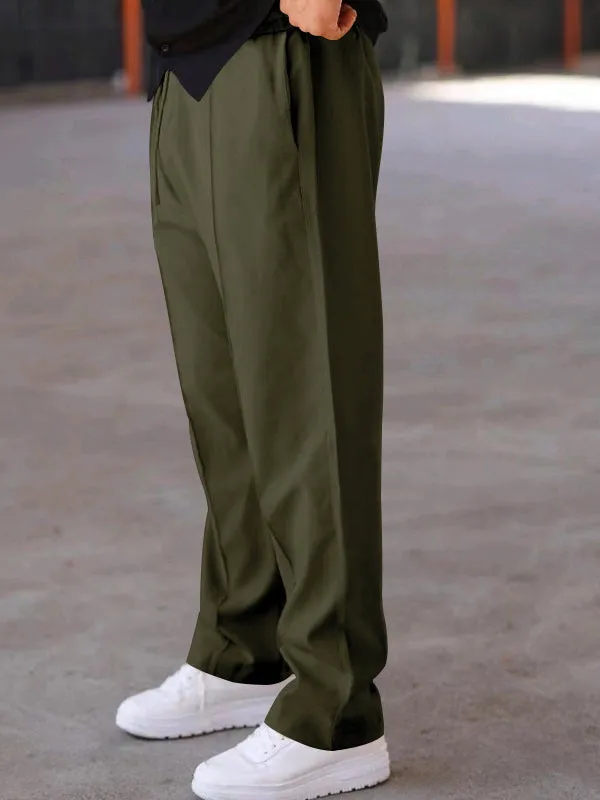 Solid Color Loose Straight Wide Leg Pants