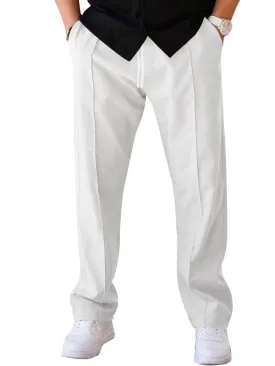 Solid Color Loose Straight Wide Leg Pants