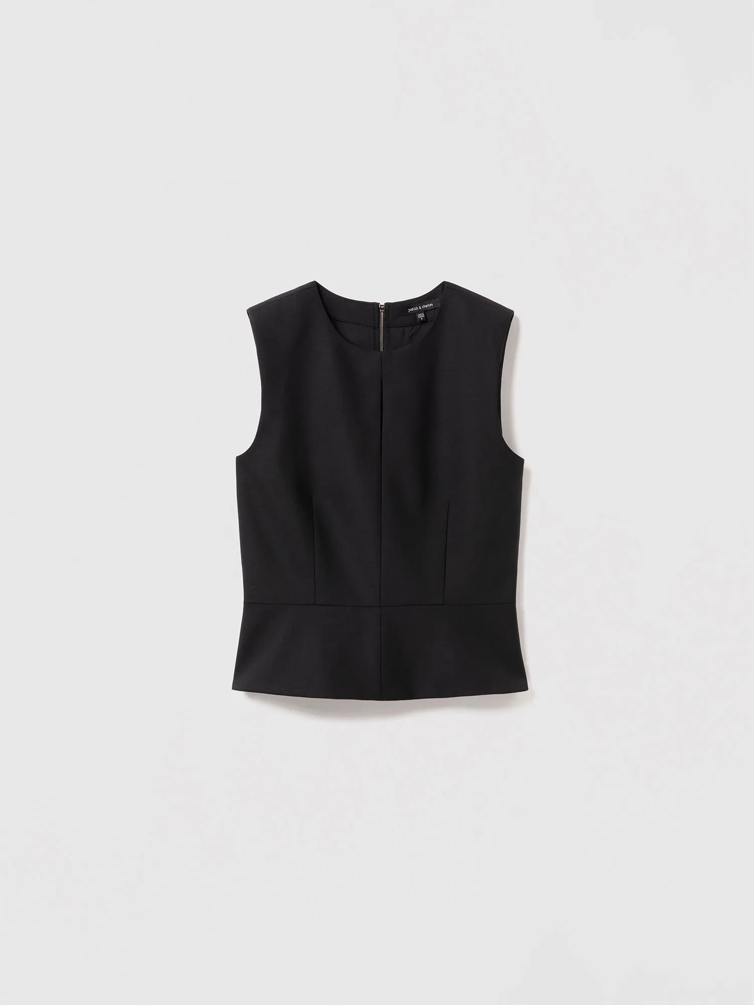 Stretch wool peplum top