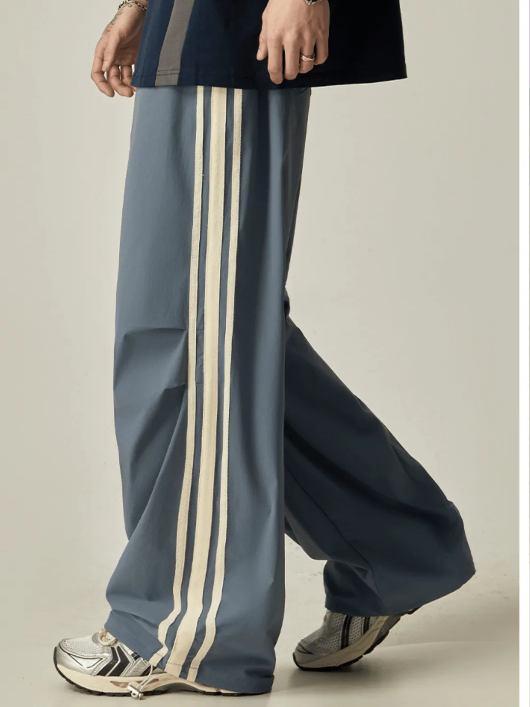 striped loose wide-leg casual pants  na1237
