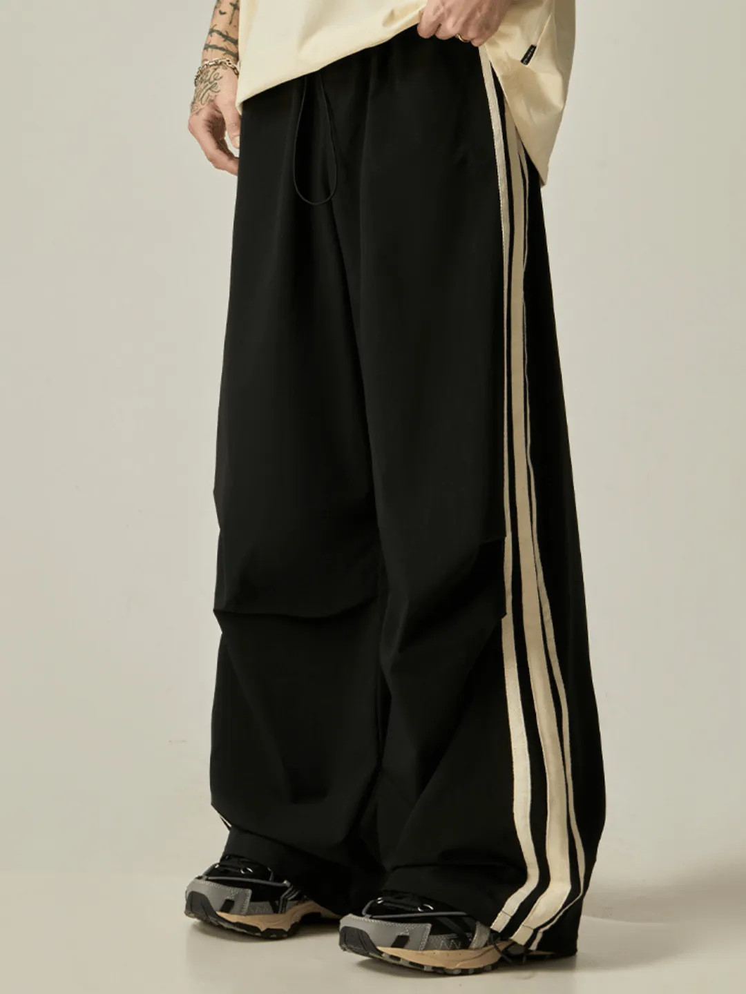 striped loose wide-leg casual pants  na1237