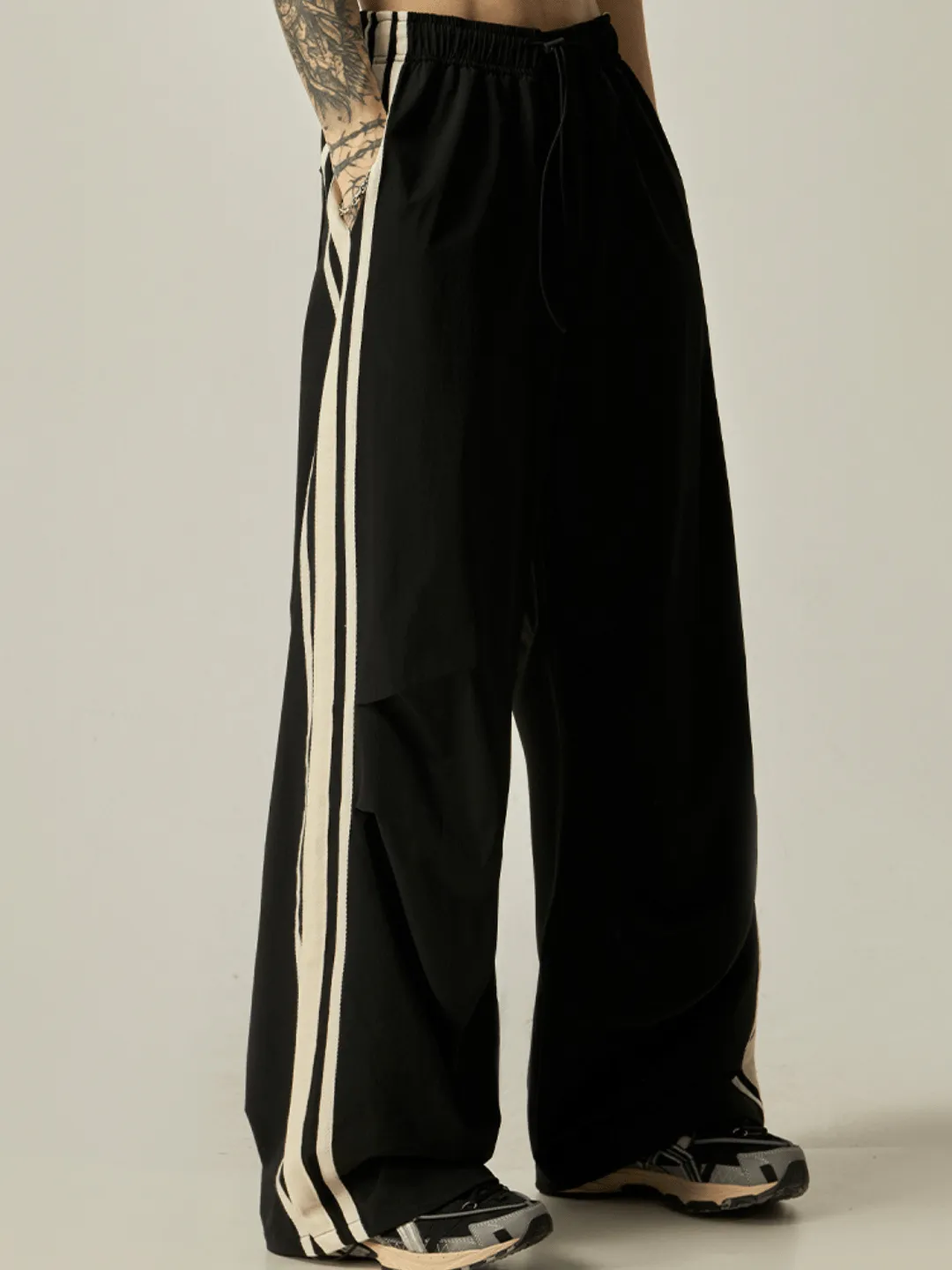 striped loose wide-leg casual pants  na1237